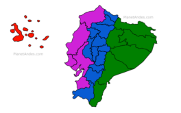 Regiones geográficas del Ecuador Mapa Ubicación PlanetAndes