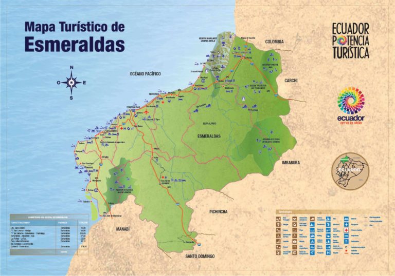 Mapa Turístico De Atracciones En Santa Elena Ecuador Planetandes 6058