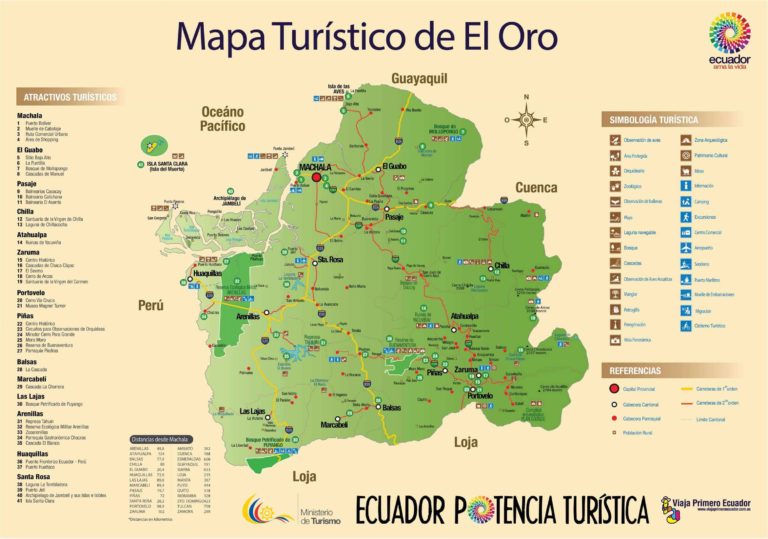 Tourist Attractions Map of (Tulcan) Carchi, Ecuador - PlanetAndes